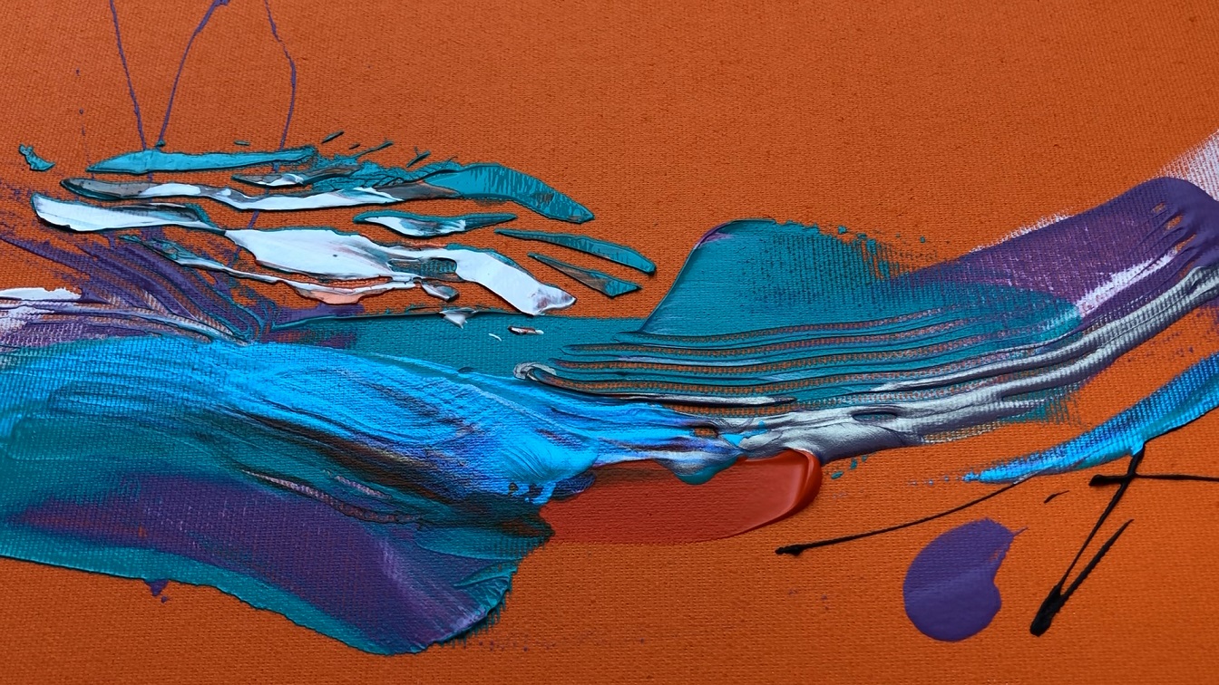 Orange Abstract Painting| Spark| Modern Art - Image 4
