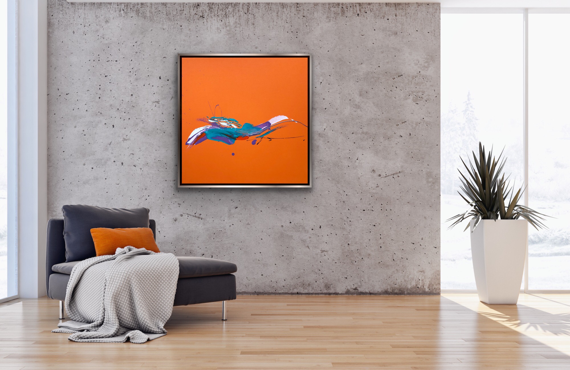 orange abstract painting