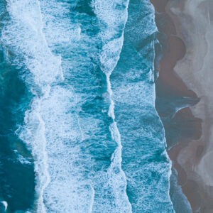 arial photography shore